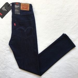 Levis 721 High Rise Skinny Dark Wash Sculpt Jeans